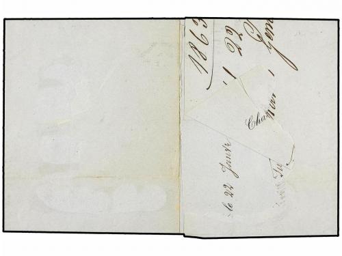 ¿ SUIZA. 1863. CHATEL ST. DENIS a TURIN (Italia). 20 rp. nar