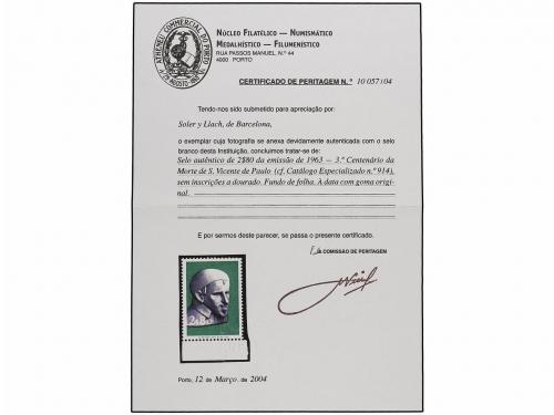 ** PORTUGAL. Af. 914. 1963. 2,80 Esc. verde y negro FALTAN L