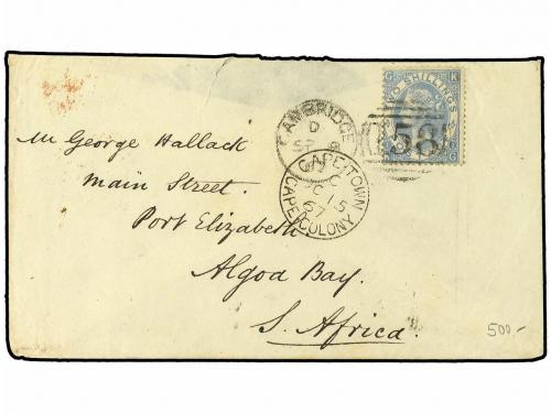 ✉ GRAN BRETAÑA. 1867. Envelope to PORT ELIZABETH, South Afri