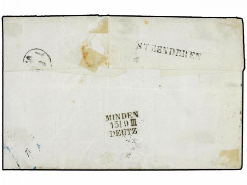 ✉ HOLANDA. (1860 CA). ZUTPHENZ a BENDORP. 10 cents. carmín (