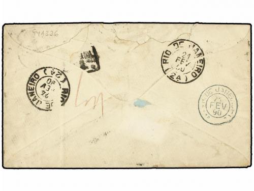 ✉ BRASIL. 1890. GRAN BRETAÑA a BRASIL. 2 1/2 p. violeta, tas