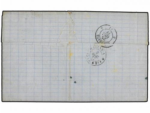 ✉ VENEZUELA. 1877. LA GUAYRA a BURDEOS circulada con sello f