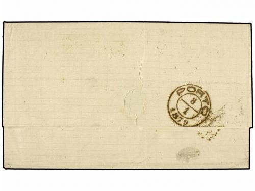 ✉ PORTUGAL. Af. 40,41. 1879. LISBOA a PORTO. 25 reis rosa y 