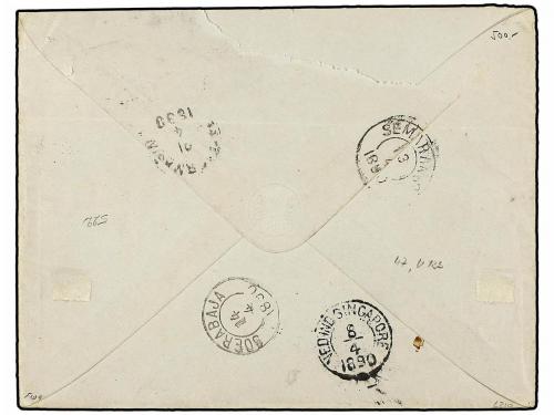 ✉ ALEMANIA. 1890 (March 18). 10 pf. red on blue postal stati