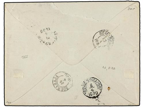 ✉ ALEMANIA. 1890 (March 18). 10 pf. red on blue postal stati