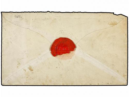 ✉ CEILAN. 1889. COLOMBO a LONDRES. 5 cts. lila (3) y 28 cts.