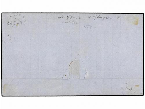 ¿ PERU. 1859. IQUIQUE a LIMA. 1 pta. rojo, mat. CIRCULO DE P