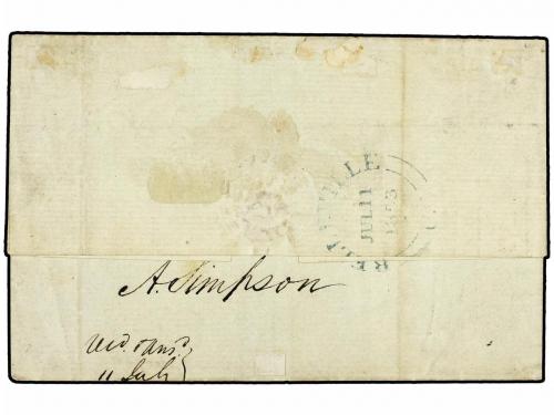 ¿ CANADA. 1853 (July 9). Cover to BELLEVILLE, Canada West fr