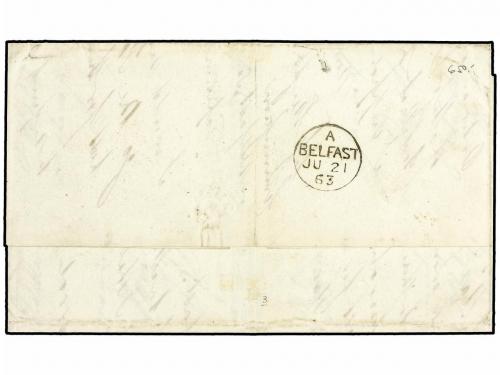 ¿ HOLANDA. 1863 (June 18). Cover from ROTTERDAM to BELFAST b
