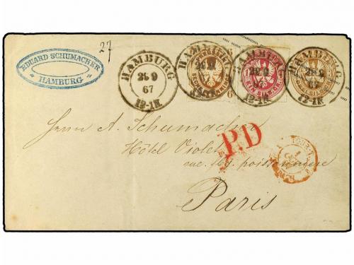 ✉ ALEMANIA ANTIGUOS ESTADOS: PRUSIA. 1867. 3 sgr. pale brown