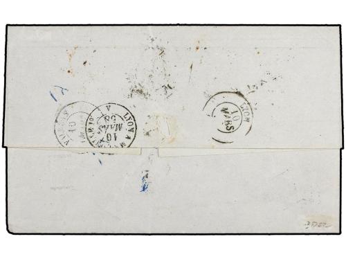 ✉ LEVANTE: CORREO AUSTRIACO. 1858. Cover from Constantinople