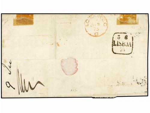 ✉ PORTUGAL: AZORES. 1875. Cover to London franked by overpri