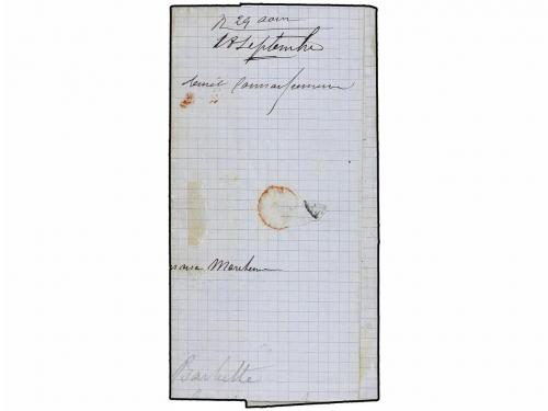 ✉ GUADALUPE. 1875. Entire to Bordeaux franked imperf pairs 5