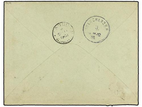 ✉ BENIN. 1901. 15c. postal stationery envelope uprated 5c. &