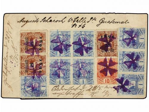 ✉ GUATEMALA. 1894. 10c. postal stationery envelope uprated 2