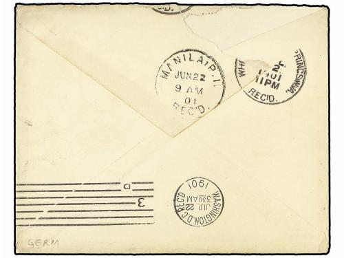 ¿ GUAM. 1901. Envelope to Washington, franked overprinted 2c
