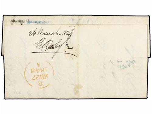 ✉ IRLANDA. 1848 (March 26). Entire letter to Dublin with 184