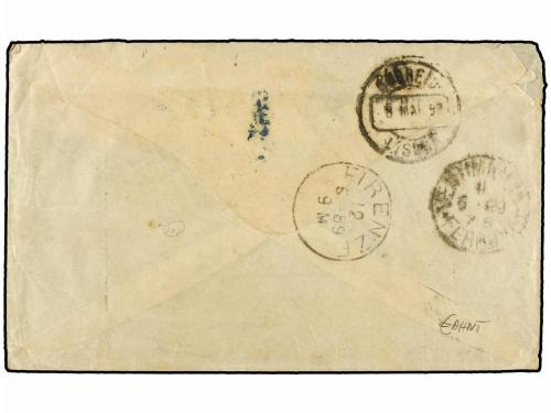 ¿ CABO VERDE. 1889. S. VICENTE a ITALIA. 20 reis rosa (2) y