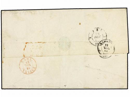 ✉ PORTUGAL. 1863. ELVAS a PARIS. 50 reis verde. Magnífico y 