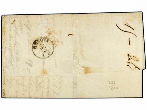 ✉ HOLANDA. Ed. 2(4). 1863. AMSTERDAM a GENOVA (Italia). 10 c