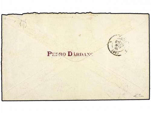 ✉ SALVADOR. Sc. 13,15(2). 1886. LA UNION a FRANCIA. 1 ctvo. 