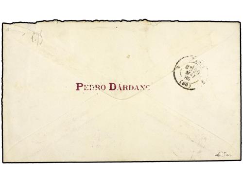 ✉ SALVADOR. Sc. 13,15(2). 1886. LA UNION a FRANCIA. 1 ctvo. 