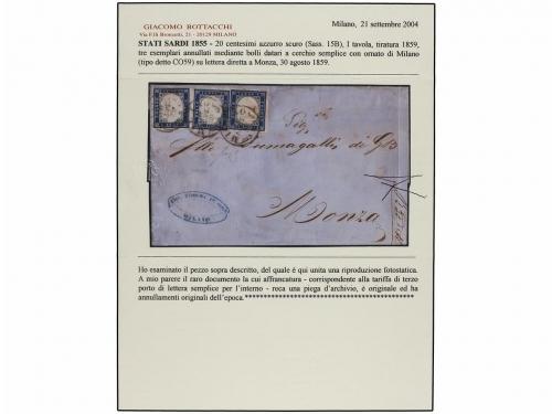 ✉ ITALIA ANTIGUOS ESTADOS: LOMBARDO-VENECIA. Sa. 15B(3). 185