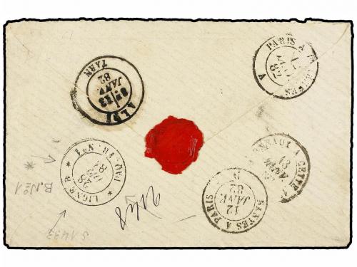 ✉ GUADALUPE. 1881. POINTE A PITRE a FRANCIA. Circulada con u