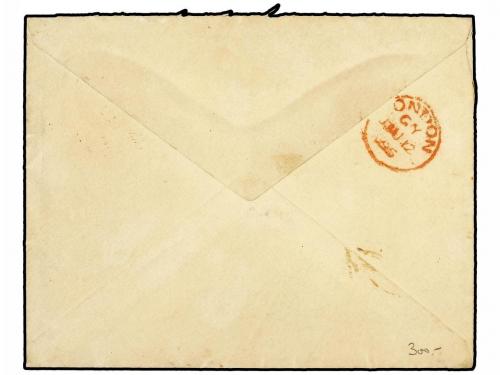 ✉ LEEWARD. 1895 (April 30). 1d. pink stationery envelope use
