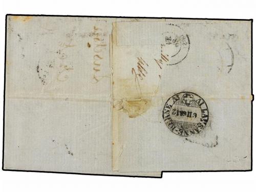 ✉ SUIZA. 1868 (Feb 5). Entire letter to France with fine thr