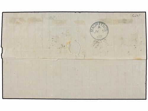 ✉ REUNION. 1869 (July 8). Entire letter to Port Louis at dou