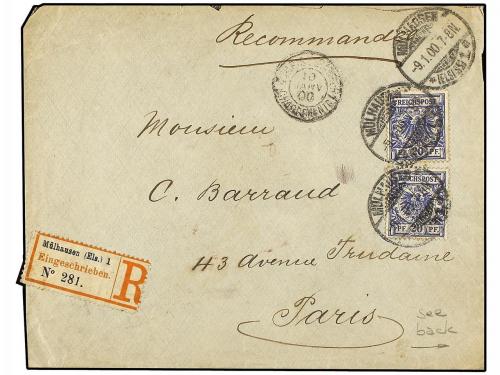 ¿ ALEMANIA. 1900 (Jan 9). Registered cover to Paris franked
