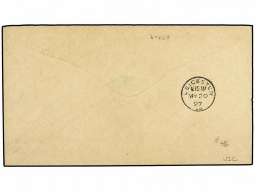 ✉ TURKS Y CAICOS. 1897 (April 27). Cover to Leicester franke
