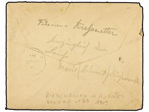 ✉ ALEMANIA ANTIGUOS ESTADOS: BAVIERA. 1909 (Dec 11). Cover w