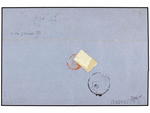 ¿ SUIZA. 1860 (June 9). Cover from Basel to Paris franked by