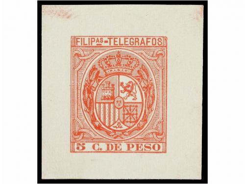 (*) FILIPINAS. Ed. T-27. PRUEBA DE PUNZON del sello de 5 cts