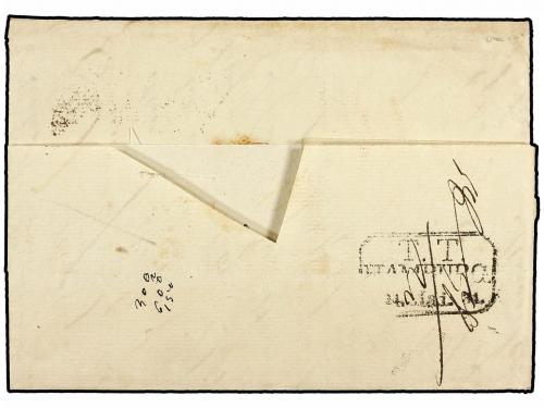 ✉ GIBRALTAR. 1834 (April 24). Entire letter from Gibraltar t