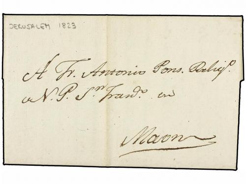✉ PALESTINA. 1823 (21 Abril). JERUSALEM a MAHON. Carta de un