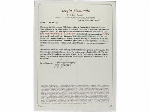 ✉ COLONIAS ESPAÑOLAS: PUERTO RICO. 1864 (26-Sept). GUAYANILL