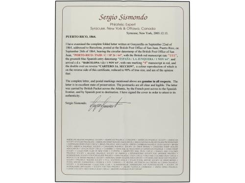 ✉ COLONIAS ESPAÑOLAS: PUERTO RICO. 1864 (26-Sept). GUAYANILL