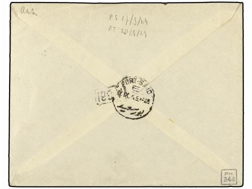 ✉ KENIA. 1924. MOMBASA to HOLLAND. 10 cts. and 20 cts. boxed