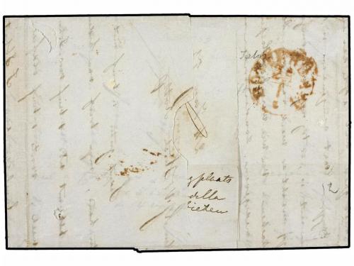 ✉ HOLANDA. 1853 (Jan 24). Entire letter from Gouda to Rotter