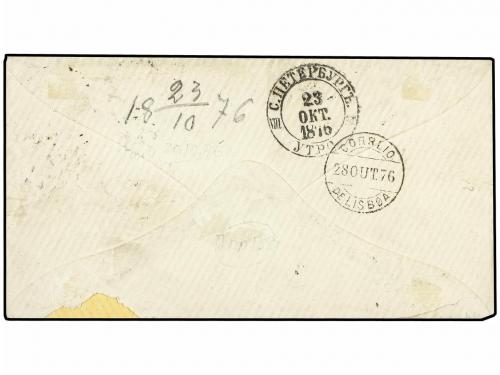 ¿ PORTUGAL. 1876 (Oct 26). Cover from Faro to Finland franke