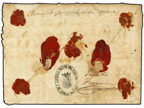 ✉ CUBA. 1871. HABANA a PINAR DEL RIO. Carta CERTIFICADA con 