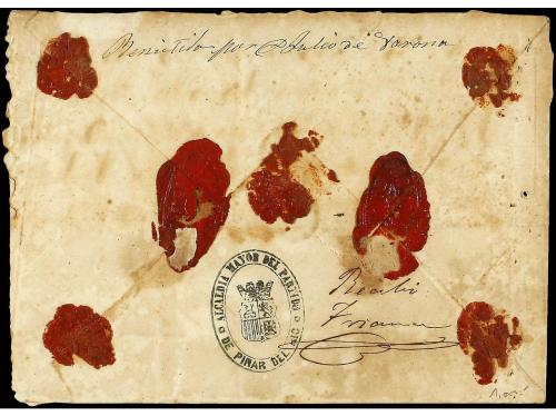 ✉ CUBA. Ant. 22(6). 1871. HABANA a PINAR DEL RIO. Carta CERT