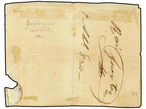 ¿ MEXICO. 1834 (4-Abril). ENVUELTA de carta CERTIFICADA con