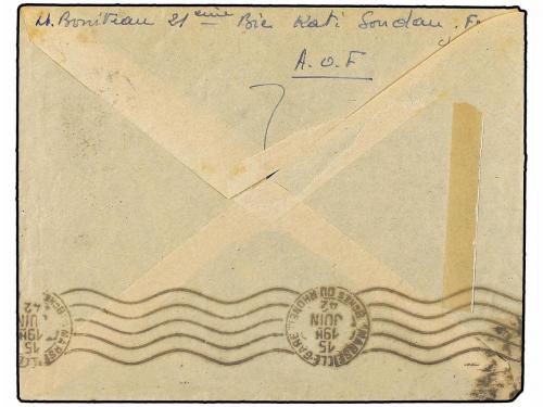 ✉ MONACO. 1942 (June 2). CORREO AEREO. Franchise Militaire A