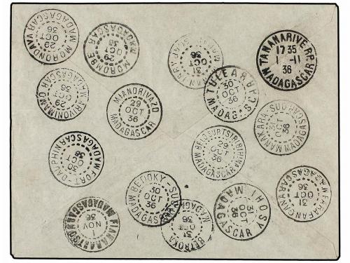 ✉ MADAGASCAR. 1936 (29-Octubre). AIR MAIL. TANNARIVE a TANNA