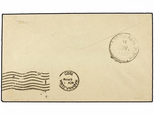 ¿ CUBA. 1920 (1-Nov.). AIR MAIL. KEY WEST a HABANA. PRIMER V