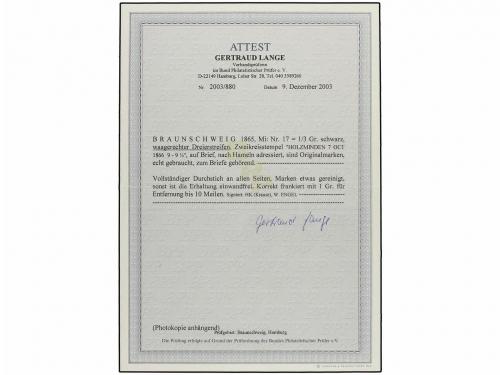 ¿ ALEMANIA ANTIGUOS ESTADOS: BRUNSWICK. 1866 (Oct 7). Cover